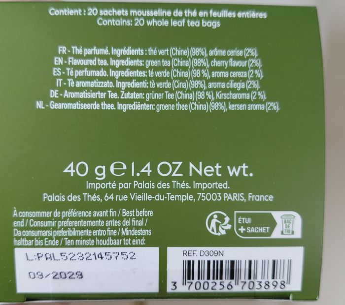 Boite de 20 sachets de thé Palais des thés neuf - photo numéro 6