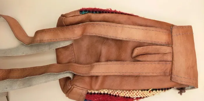 Sac à dos cuir avec motifs toile colorés - photo numéro 4
