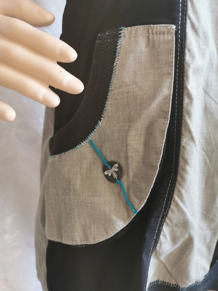 🌺Tunique Noir. Gris. Bleu La Mode est à Vous - Taille 38 - photo numéro 3
