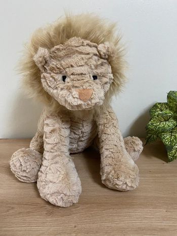 Doudou peluche lion beige marron assis primark baby neuf