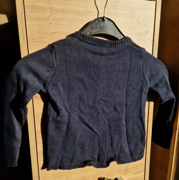 Gilet laine bleu marine boutons 5 ans - photo numéro 3