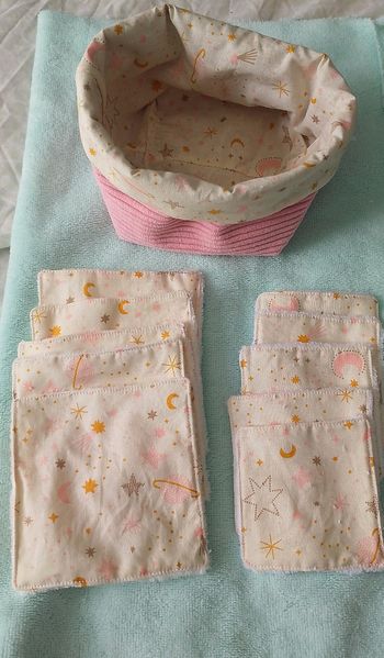 Panière et lingettes bambou éponge 