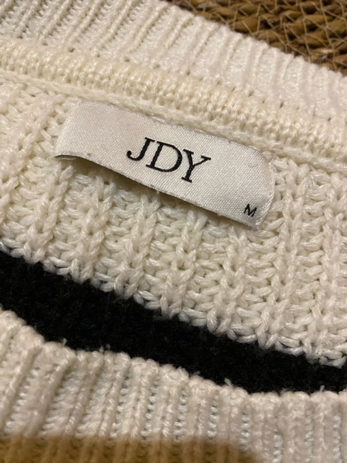 Superbe Pull Ample Crème A Rayures Taille M Et Plus - photo numéro 10