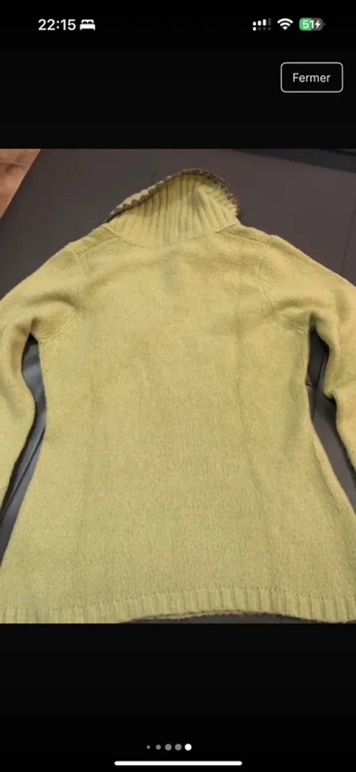 Joli pull taille 3 vert anis - photo numéro 9