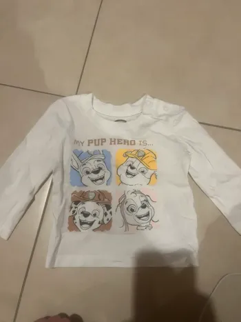 T-shirt manche longue pat patrouille taille 6 mois (68 cm)