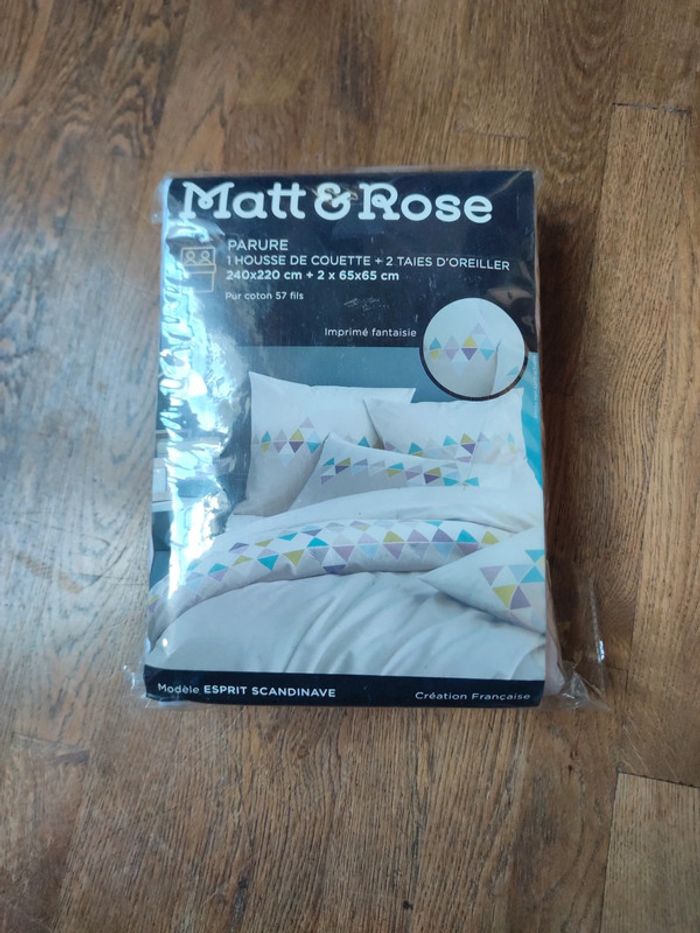 Parure 240*220 matte&rose neuve