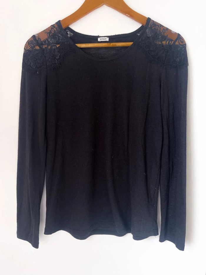 Haut manches longues noir à dentelle Pimkie - photo numéro 7