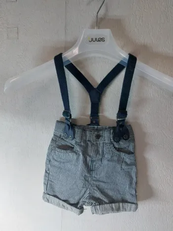 Short rayé et bretelle bleu " Orchestra"