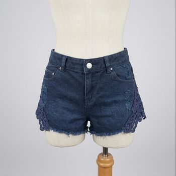 Jennyfer - Short en jean avec dentelle - Taille 36 (FR) - Bleu Marine