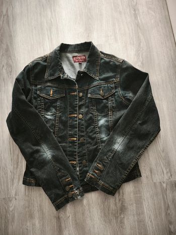 Veste en jean noir femme