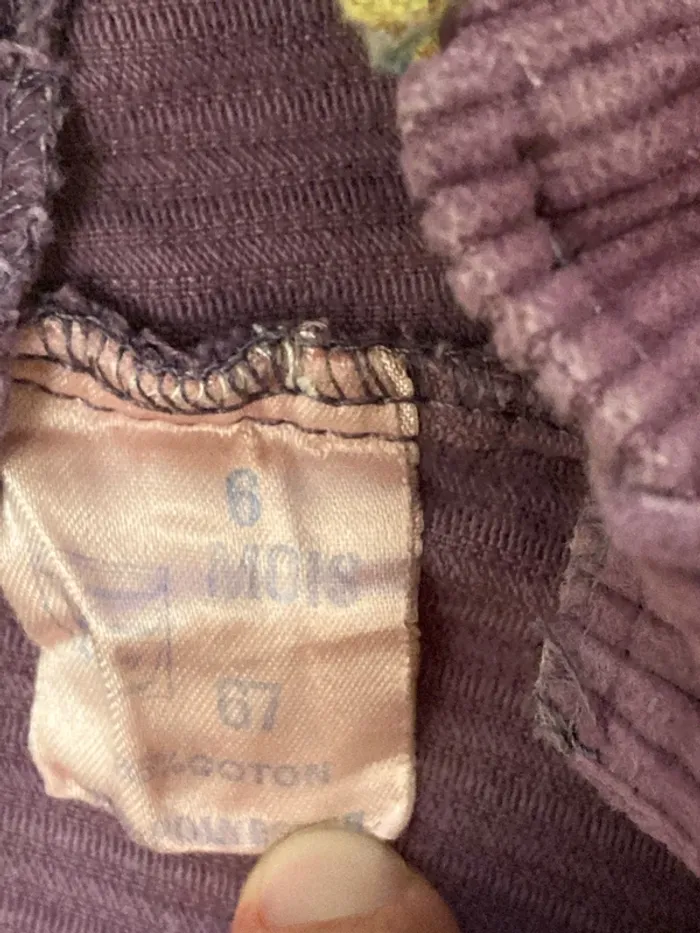 Salopette vintage velours violet 6 Mois Mixte - photo numéro 5