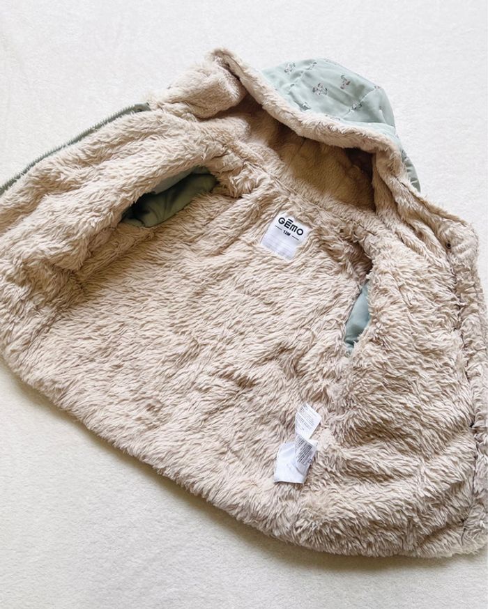Manteau vert clair à motif fleuri à capuche 12 mois - Gémo - photo numéro 5