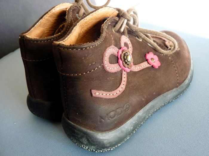 Bottine Fille MOD8 chaussure 24 cuir nubuck marron TBE - photo numéro 3