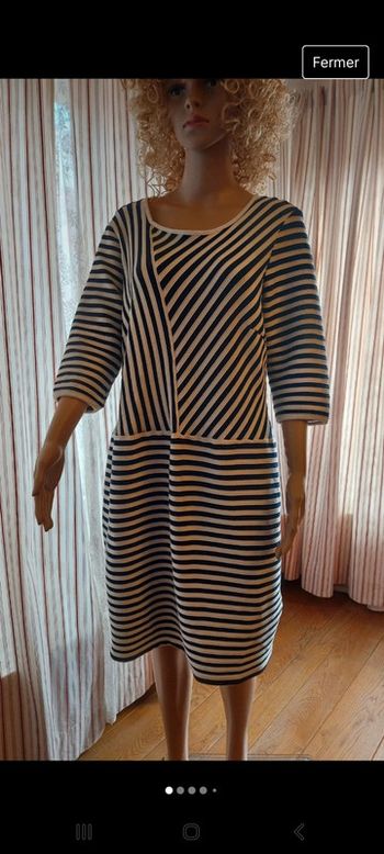 Robe manches 3/4 Lerros t XL bleu et blanc