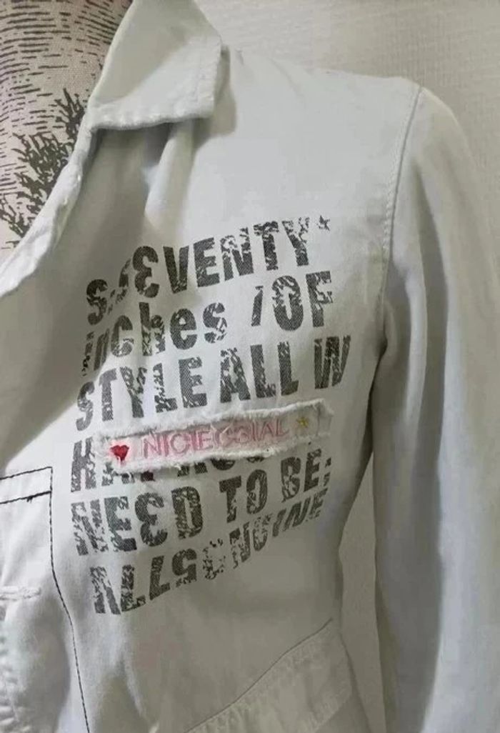 Veste blanche cintrée taille S - photo numéro 2