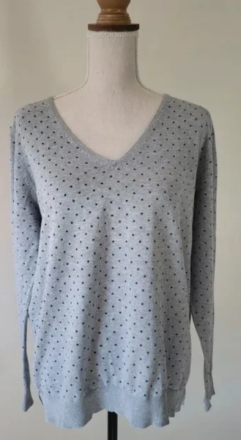 Pull gris à motifs en coton Kiabi Taille XL ou 44