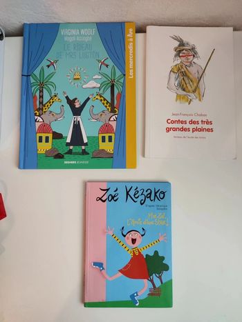 Lot de 3 livres pour enfants , les mercredis à lire , Zoé animaux etc