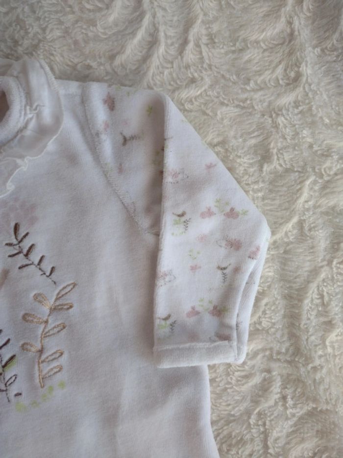 Pyjama grenouillère velours joli col Fille 6 mois Lapin Oiseau Petite poésie Orchestra - photo numéro 5
