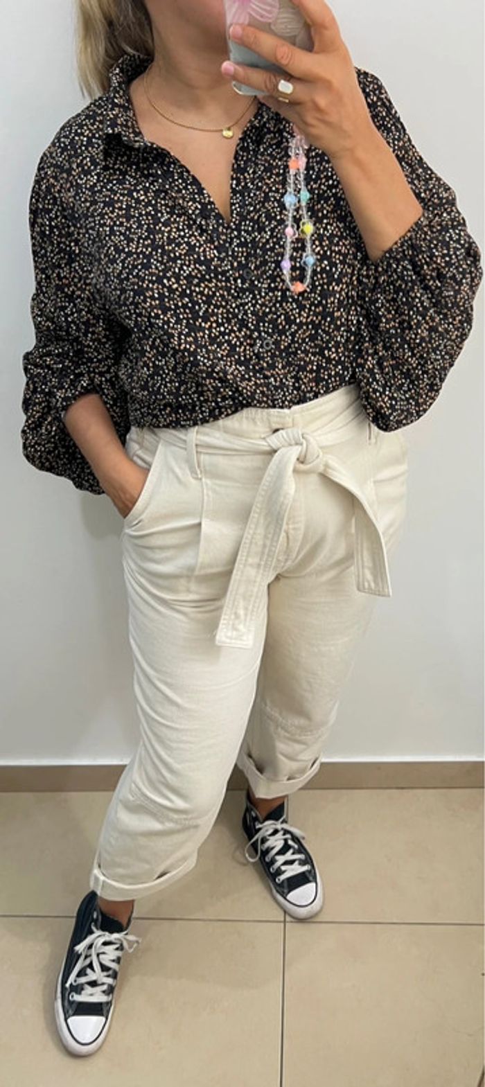 Chemise Vila Imprimée Fleurs Manches Bouffantes Taille 38 - photo numéro 6