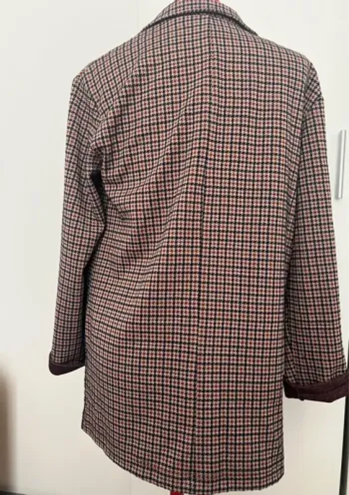 Blazer pied de coq marron rouge et noir Kiabi - photo numéro 5