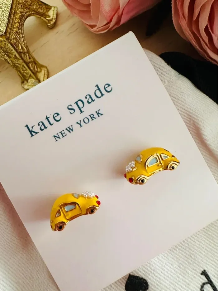🚗 Boucles d’oreilles Kate Spade New York – Voiture jaune - photo numéro 2