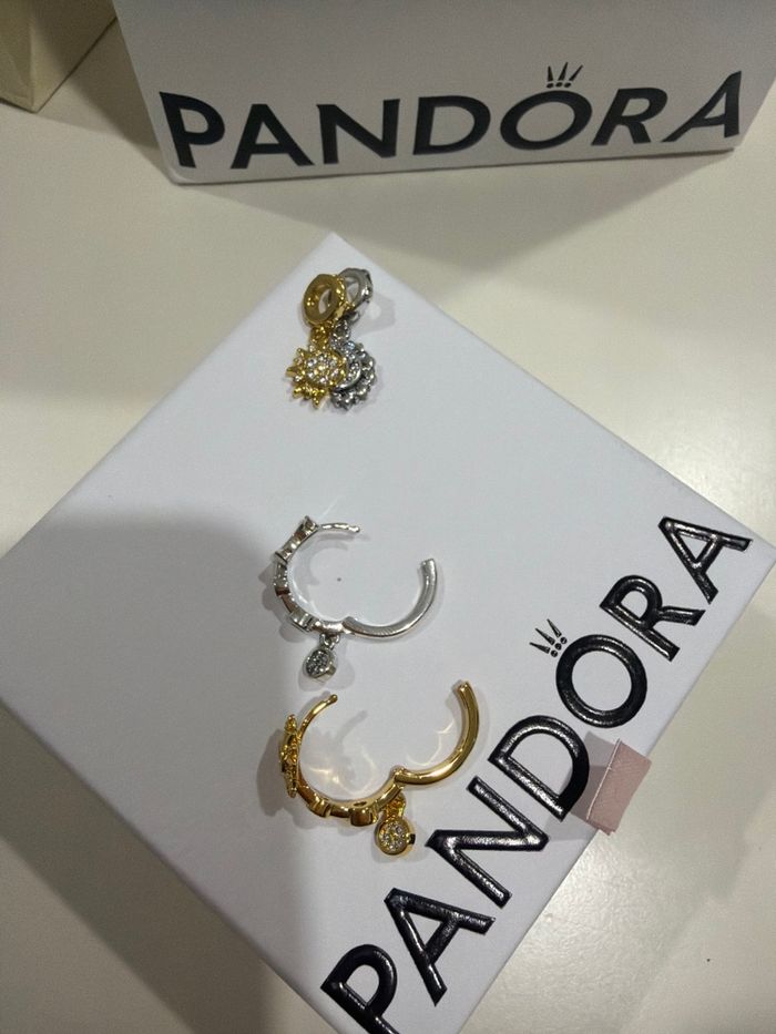 Lot de deux paires des bijoux pandora - photo numéro 5