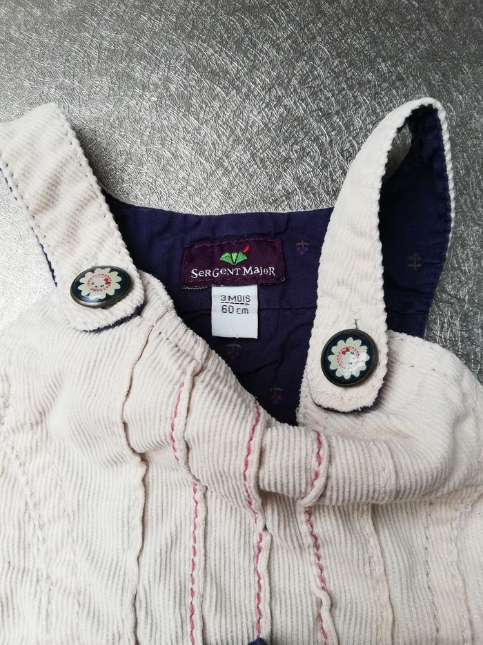 Robe velours crème 3 mois fille Sergent Major - photo numéro 4