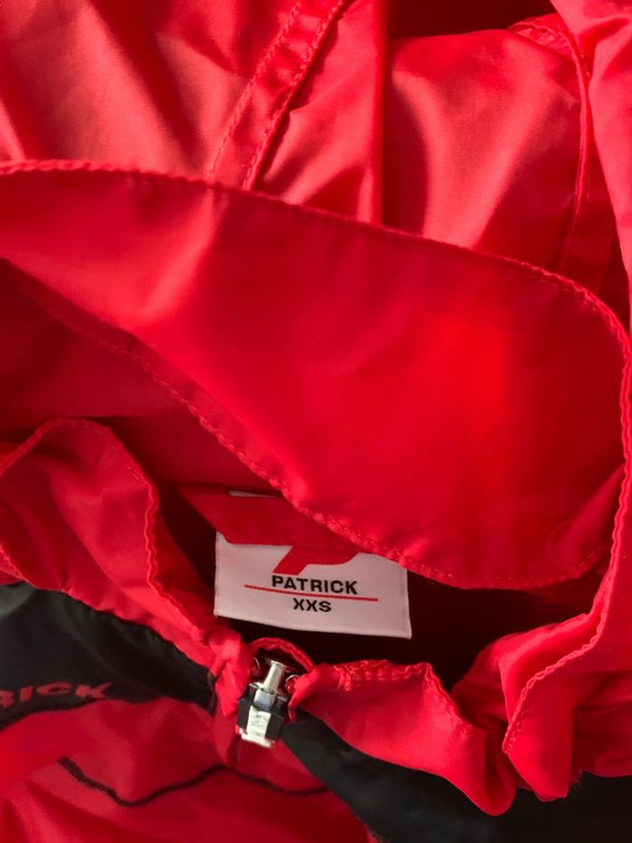Patrick imperméable parka veste pluie vent rouge enfant xxs capuche kway - photo numéro 8