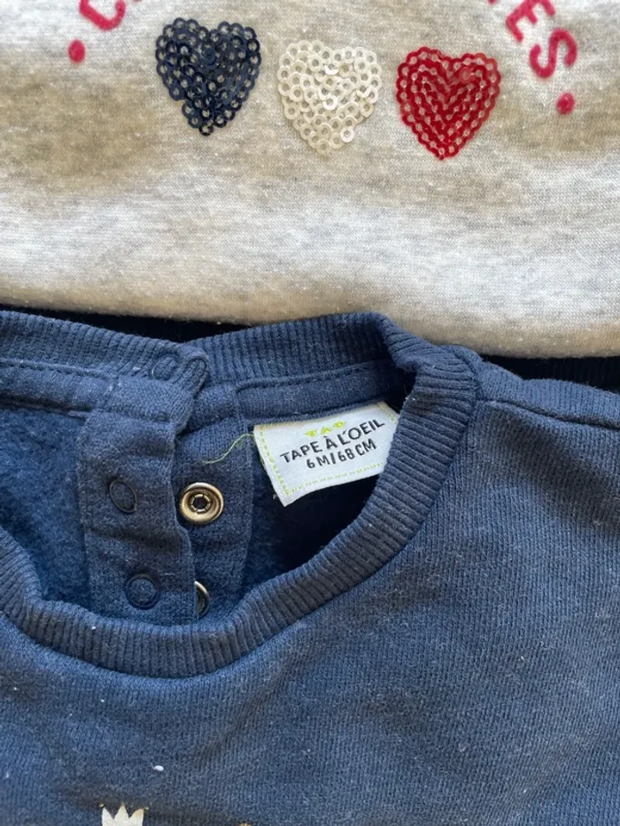 Lot de 9 haut pull / sous-pull bébé fille 6 mois - photo numéro 3