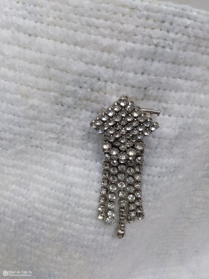 Très belle et imposante broche vintage ornée de strass er - photo numéro 2