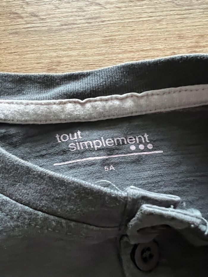 T-shirt manches longues garçon, gris, couture, rose, tout simplement 5 ans - photo numéro 2