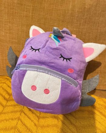 Sac à dos enfants doudou licorne violette