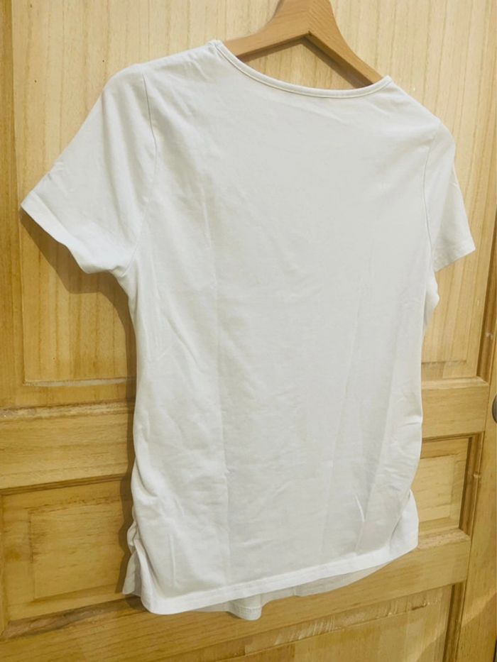 T-shirt manches courtes blanc uni basique simple taille 38 - photo numéro 9