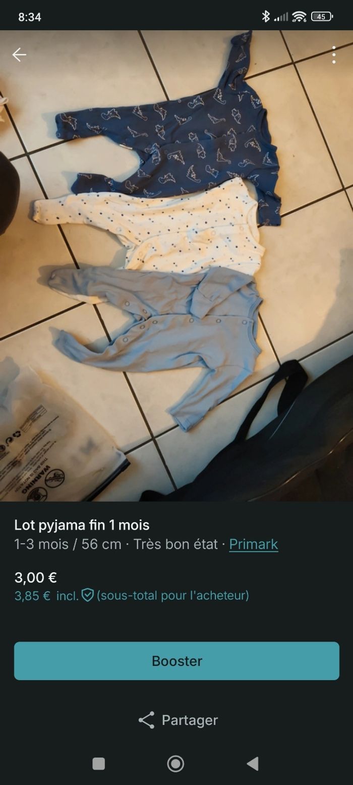 Pyjama fin