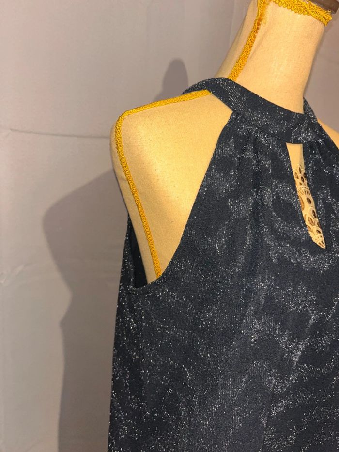 Top noir brillant la halle taille L - photo numéro 3