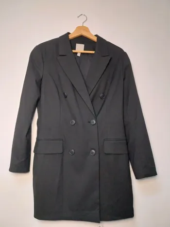 Veste blazer longue noire H&M 42