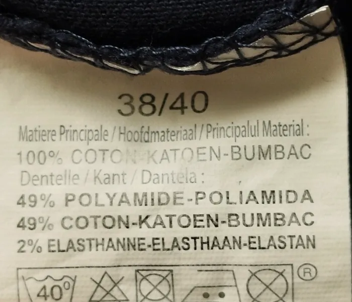 Tee-shirt manches courtes bleu avec dentelle Influx taille 38-40 - photo numéro 4