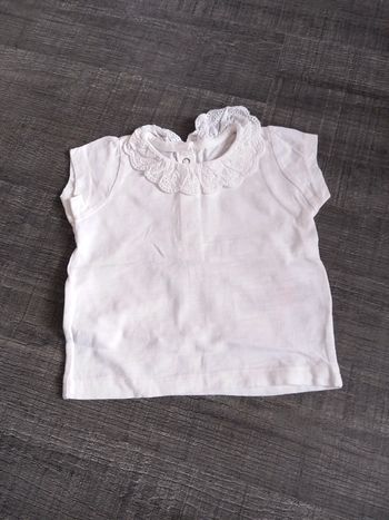 T-shirt col Claudine primark taille 0/3mois 62cm
