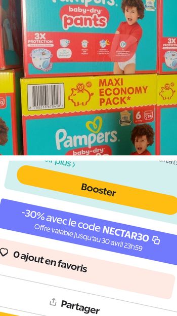 2 maxi economy pack Pampers baby dry taille 6