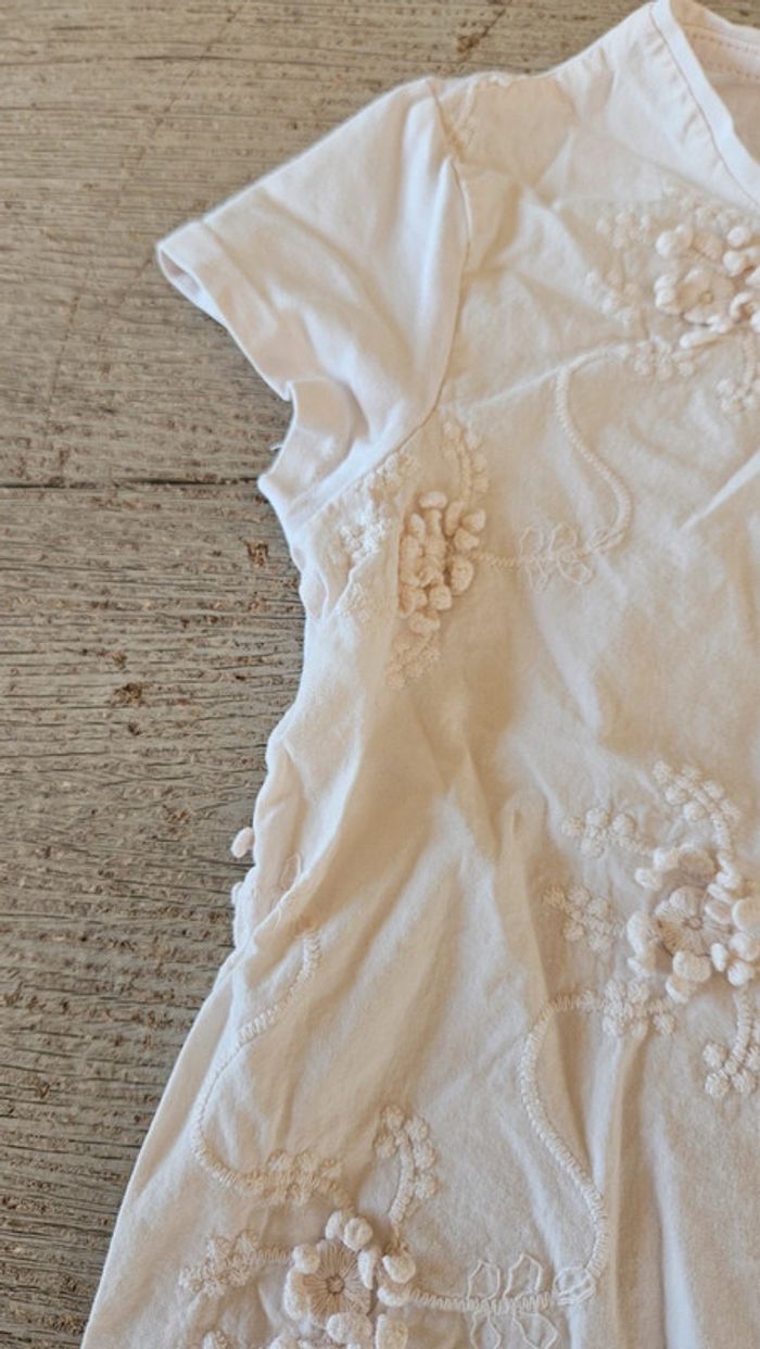Blouse crème à manches courtes avec broderie, Zara Girls, 4/5 ans - photo numéro 6