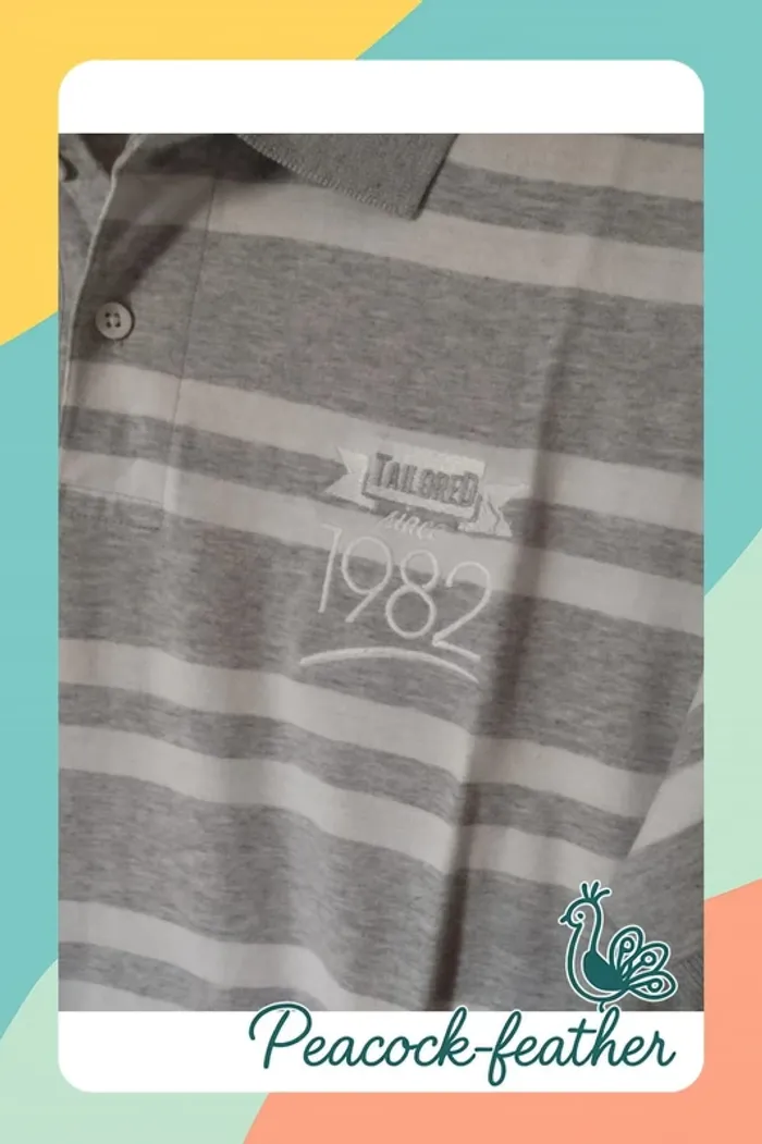 Polo rayé gris homme xl - photo numéro 3