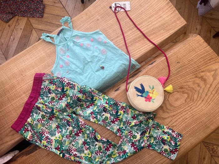 Ensemble été sergent major 7 8 ans pantalon débardeur pantalon sac à main neuf barrette à cheveux - photo numéro 2