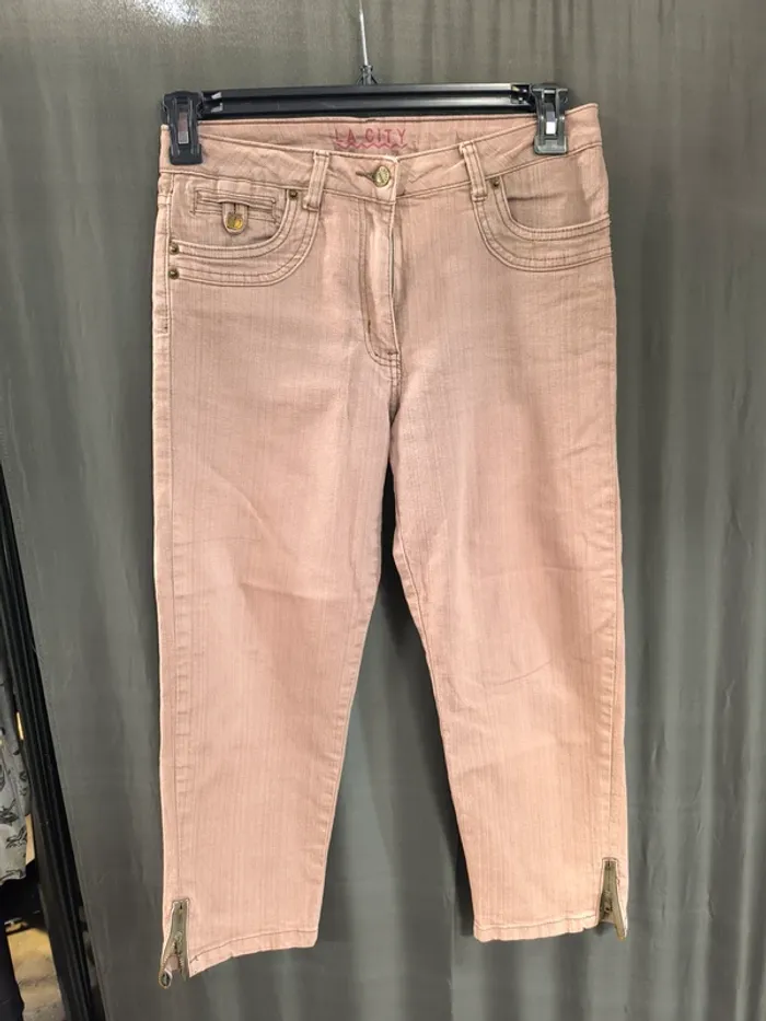 316728 pantacourt vieux rose femme 36 la city