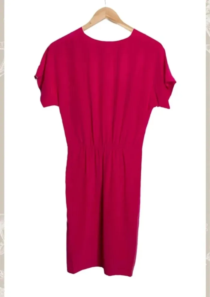 Robe en soie rose fuchsia drapée Les Petites Paris Taille 36 - photo numéro 5
