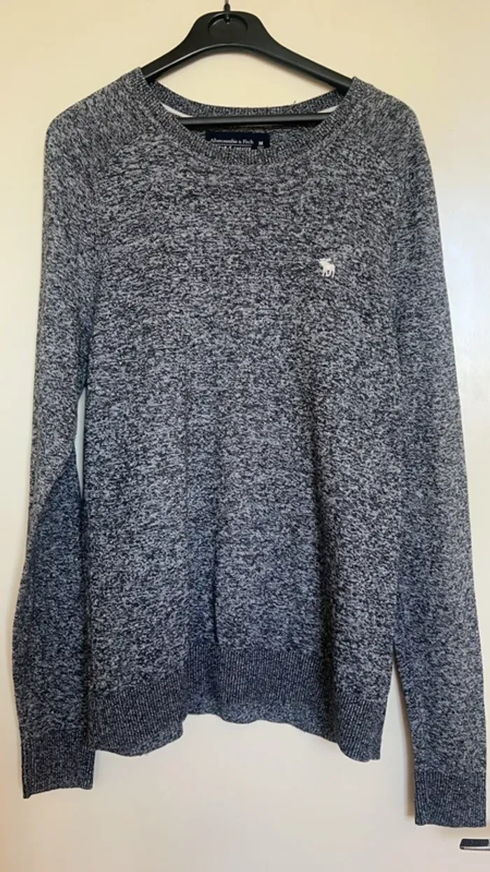 Pull Gris bleu Abercrombie&Fitch - Taille M - photo numéro 2