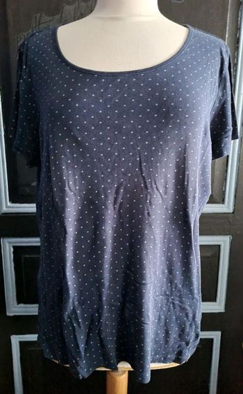 T-shirt marine à pois blanc 2xl In Extenso