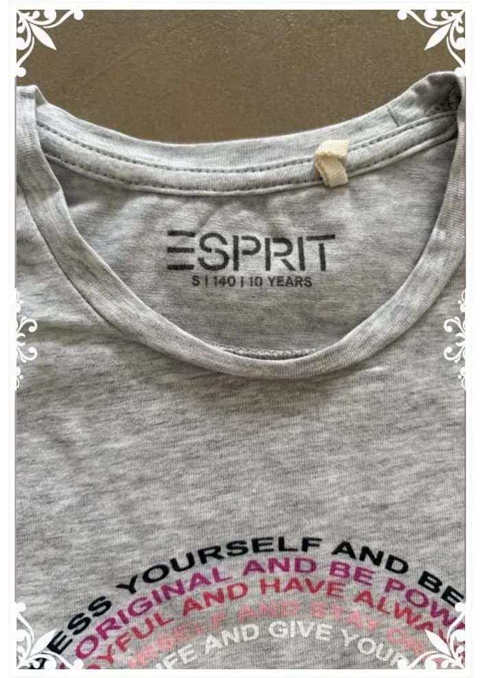T-shirt gris esprit taille 10 ans enfant fille - photo numéro 4