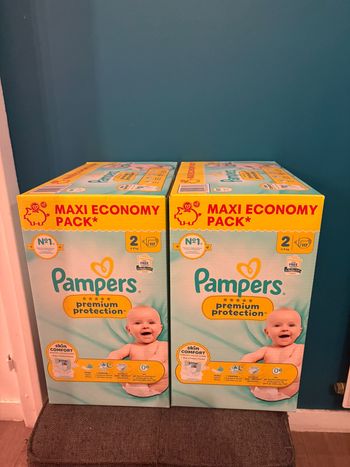 Lot de 2 MAXI packs 117 (soit 234) Couches Pampers Premium Protection taille 2 (4-8 kg)