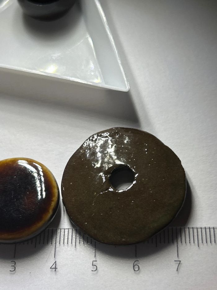 A445, Très bel ensemble de perles en céramique, couleur chocolat - photo numéro 5