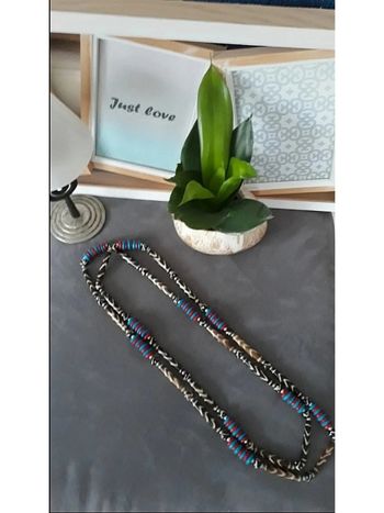 Collier double rang ethnique